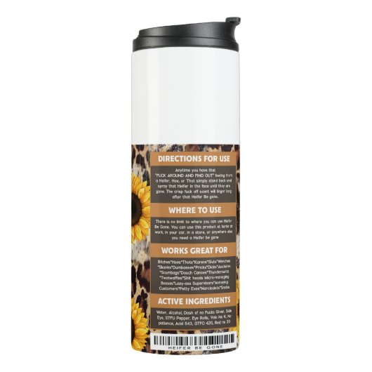 Bouteilles Isothermes Heifer Be Gone Spray - Tournesols (Tourné sur la gauche)