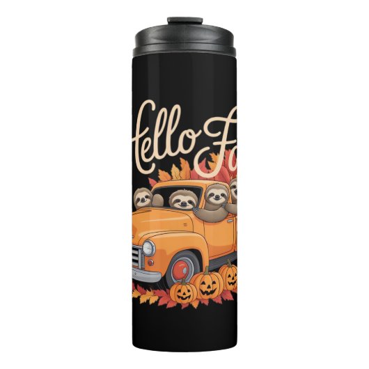 Bouteilles Isothermes Hello Fall Funny Sloth Halloween pumkin Classic T- (Devant)