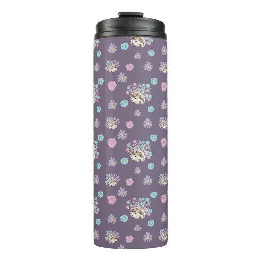 Bouteilles Isothermes hérisson et fleurs motif (Devant)