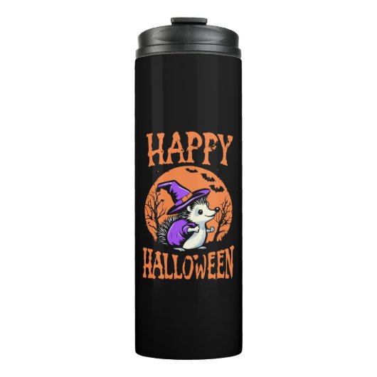 Bouteilles Isothermes Hérisson sorcière Halloween joyeux (Devant)