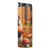 Bouteilles Isothermes Hérisson tenant un champignon à l'automne (Tourné sur la droite)