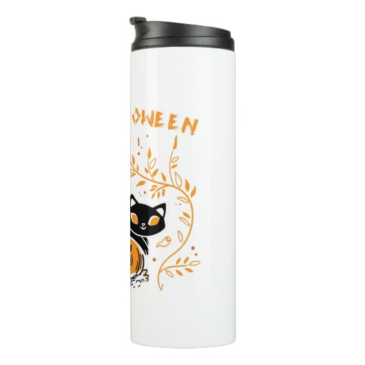 Bouteilles Isothermes heureux halloween chat amour (Tourné sur la droite)