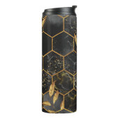 Bouteilles Isothermes Hexagon de marbre, Texture Feuille d'or. (Tourné sur la gauche)