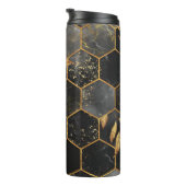 Bouteilles Isothermes Hexagon de marbre, Texture Feuille d'or. (Tourné sur la droite)