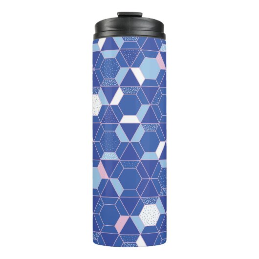 Bouteilles Isothermes Hexagons, triangles : motif abstrait géométrique. (Devant)
