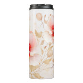 Bouteilles Isothermes Hibiscus Ajouter Nom Pêche Floral Custom Cadeau (Dos)