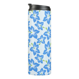 Bouteilles Isothermes Hibiscus Bleu, Fleurs Bleues, Motif De Fleurs