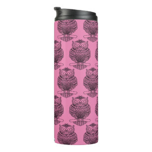 Bouteilles Isothermes Hibou (rose) - Tumbler thermique