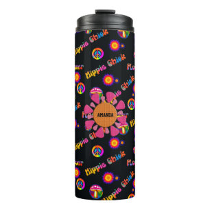 Bouteilles Isothermes Hippie Chick Flower Power Paix personnalisée