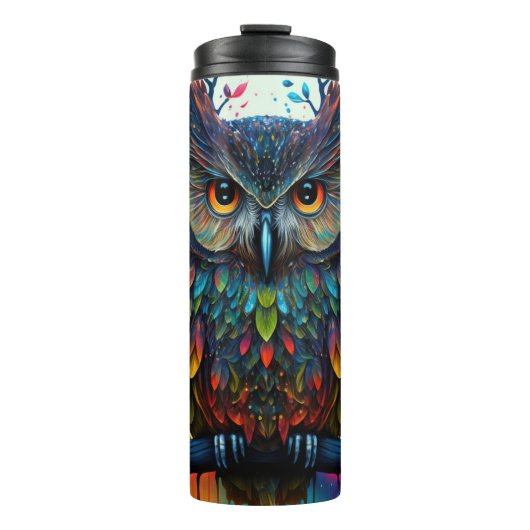 Bouteilles Isothermes Hippy Owl, Imaginaire psychédélique (Devant)