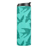 Bouteilles Isothermes hirondelles japonaises en vol, Turquoise et Aqua (Tourné sur la gauche)