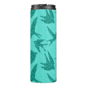 Bouteilles Isothermes hirondelles japonaises en vol, Turquoise et Aqua (Dos)