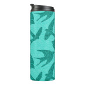 Bouteilles Isothermes hirondelles japonaises en vol, Turquoise et Aqua (Tourné sur la droite)