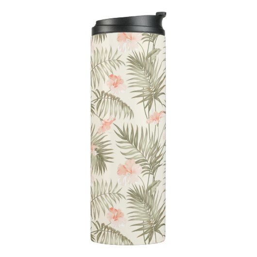 Bouteilles Isothermes Hisbiscus Tropical Palm Tree Motif (Tourné sur la gauche)