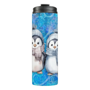 Bouteilles Isothermes Hiver Bleu Aquarelle Pingouins Écarts Casquette