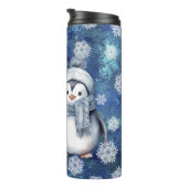 Bouteilles Isothermes Hiver Bleu Aquarelle Pingouins Écarts Casquette (Tourné sur la droite)