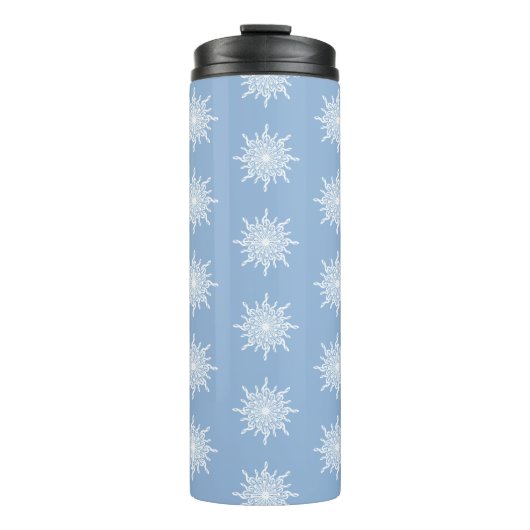 Bouteilles Isothermes Hiver Blue Ornamental G Clef Snowflake Motif (Devant)
