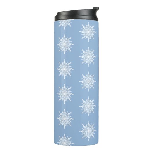 Bouteilles Isothermes Hiver Blue Ornamental G Clef Snowflake Motif (Tourné sur la gauche)