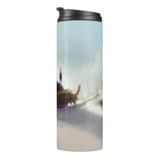 Bouteilles Isothermes hiver de neige de Noël beagle (Tourné sur la droite)