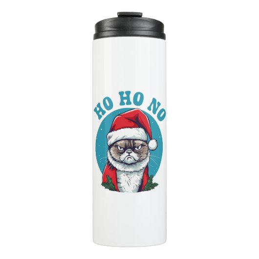 Bouteilles Isothermes Ho ho non - drôle de chat grumpy santa (Devant)