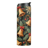 Bouteilles Isothermes Holiday Bells, Decorative Christmas Pattern, (Tourné sur la gauche)