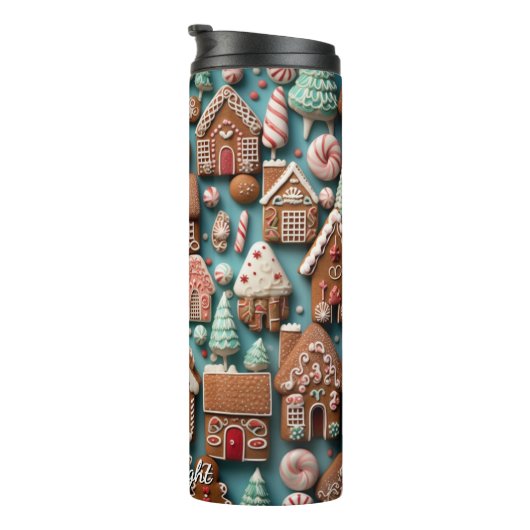 Bouteilles Isothermes Holiday Gingerbread Pattern Art (Tourné sur la droite)