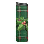 Bouteilles Isothermes Holly et Berries sur Green Christmas Plaid (Tourné sur la droite)