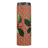 Bouteilles Isothermes Holly et Berries sur Red Christmas Plaid (Dos)