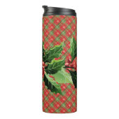 Bouteilles Isothermes Holly et Berries sur Red Christmas Plaid (Tourné sur la droite)
