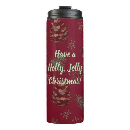 Bouteilles Isothermes Holly Jolly Christmas Pinecones & Berries (Devant)