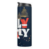 Bouteilles Isothermes Holly Jolly Rouge Blanc Or Noël hiver (Tourné sur la droite)