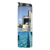 Bouteilles Isothermes Homme en piscine le matin (Tourné sur la droite)