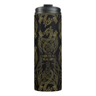 Bouteilles Isothermes HOUSE OF THE DRAGON   Gold Filigree Dragon Pattern
