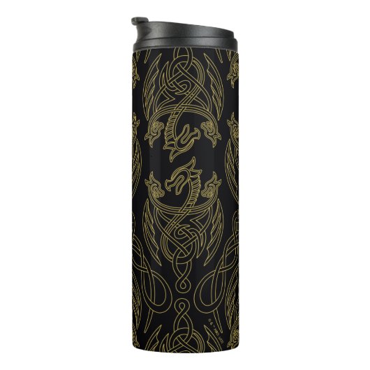 Bouteilles Isothermes HOUSE OF THE DRAGON | Gold Filigree Dragon Pattern (Tourné sur la droite)