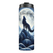 Bouteilles Isothermes Howling Wolf sous Pleine lune (Devant)