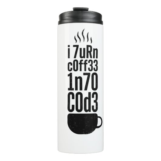 Bouteilles Isothermes Humour de programmeur – Du café dans le code (Devant)