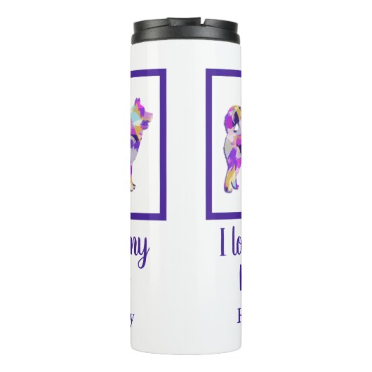 Bouteilles Isothermes Husky Sibérien mignon Chien Silhouette Purple PY&B (Dos)