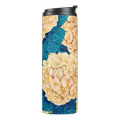 Bouteilles Isothermes Hydrangea aquarelle motif, jaune et bleu (Tourné sur la gauche)