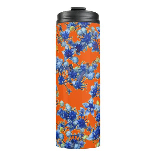 Bouteilles Isothermes Hydrangea orange et bleu (Devant)
