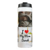 Bouteilles Isothermes I Love My Mom Photo Collage Fleurs blanches (Devant)