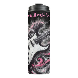 Bouteilles Isothermes I Love Rock N Roll Guitare Électrique Peinture