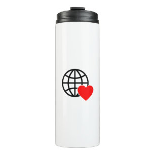 Bouteilles Isothermes Icône World Love Globe   Coeur Terre Design été