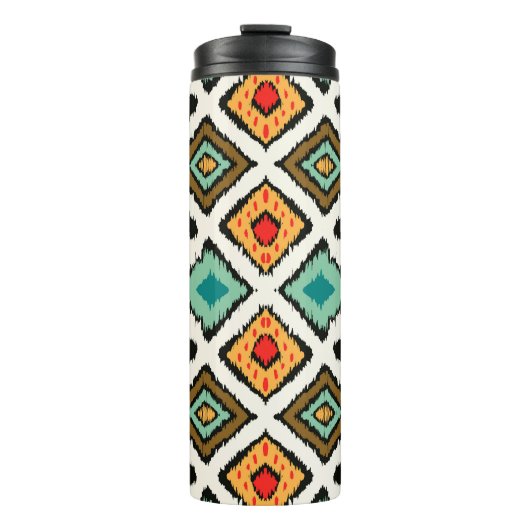Bouteilles Isothermes Ikat géométrique, folklore texture tribale. (Devant)
