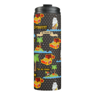 Bouteilles Isothermes Île au trésor Palmier Tropical Drapeau de pirate e