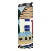 Bouteilles Isothermes Illustration Abstraite de la maison de plage et du (Tourné sur la gauche)