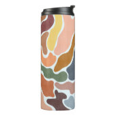 Bouteilles Isothermes Illustration abstraite moderne aux tons terreux. (Tourné sur la gauche)