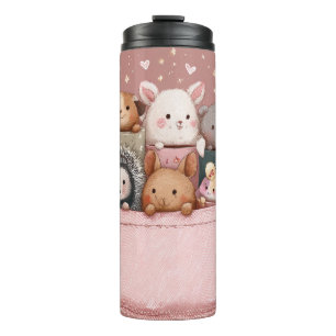 Bouteilles Isothermes Illustration aquarelle d'animaux kawaii mignons
