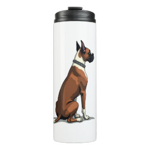 Bouteilles Isothermes Illustration de Boxer Vintage vu de dos Marron W