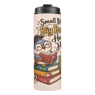 Bouteilles Isothermes Illustration de chouette mignonne lisant des livre