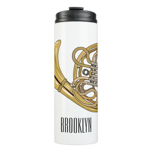 Bouteilles Isothermes Illustration de corne française (Devant)